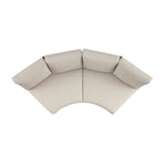 Jardin Aluminium Outdoor Modular Large 2-Piece Curved Sofa Set, Pumice