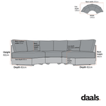 Jardin Aluminium Outdoor Modular Large 3-Piece Curved Sofa Set, Pumice