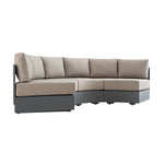 Jardin Aluminium Outdoor Modular Large 3-Piece Curved Sofa Set, Granite
