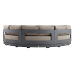 Jardin Aluminium Outdoor Modular Large 3-Piece Curved Sofa Set, Granite
