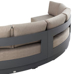 Jardin Aluminium Outdoor Modular Large 3-Piece Curved Sofa Set, Granite