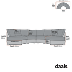 Jardin Aluminium Outdoor Modular Grande 4-Piece Curved Sofa Set, Granite