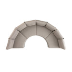 Jardin Aluminium Outdoor Modular Grande 4-Piece Curved Sofa Set, Granite