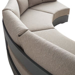 Jardin Aluminium Outdoor Modular Grande 4-Piece Curved Sofa Set, Granite