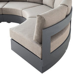 Jardin Aluminium Outdoor Modular Grande 4-Piece Curved Sofa Set, Granite