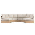 Jardin Aluminium Outdoor Modular Grande 4-Piece Curved Sofa Set, Natural