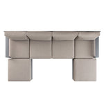 Jardin Aluminium Outdoor Modular 6-Piece Double Chaise Sofa Set, Granite