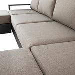 Jardin Aluminium Outdoor Modular 6-Piece Double Chaise Sofa Set, Granite