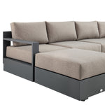 Jardin Aluminium Outdoor Modular 6-Piece Double Chaise Sofa Set, Granite