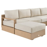 Jardin Aluminium Outdoor Modular 6-Piece Double Chaise Sofa Set, Natural