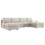 Jardin Aluminium Outdoor Modular 6-Piece Double Chaise Sofa Set, Pumice