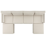 Jardin Aluminium Outdoor Modular 6-Piece Double Chaise Sofa Set, Pumice