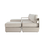 Jardin Aluminium Outdoor Modular 6-Piece Double Chaise Sofa Set, Pumice