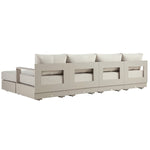 Jardin Aluminium Outdoor Modular 6-Piece Double Chaise Sofa Set, Pumice