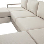 Jardin Aluminium Outdoor Modular 6-Piece Double Chaise Sofa Set, Pumice