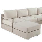 Jardin Aluminium Outdoor Modular 6-Piece Double Chaise Sofa Set, Pumice