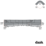 Jardin Aluminium Outdoor Modular 6-Piece Curved Corner Sofa Set, Pumice