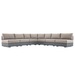 Jardin Aluminium Outdoor Modular 6-Piece Curved Corner Sofa Set, Granite