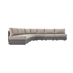 Jardin Aluminium Outdoor Modular 6-Piece Curved Corner Sofa Set, Granite