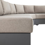 Jardin Aluminium Outdoor Modular 6-Piece Curved Corner Sofa Set, Granite