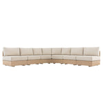 Jardin Aluminium Outdoor Modular 6-Piece Curved Corner Sofa Set, Natural