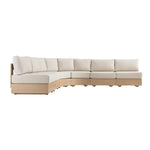 Jardin Aluminium Outdoor Modular 6-Piece Curved Corner Sofa Set, Natural