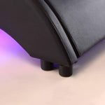 Corvus Black Faux Leather Upholstered Bed Frame with Underbed LED Lighting