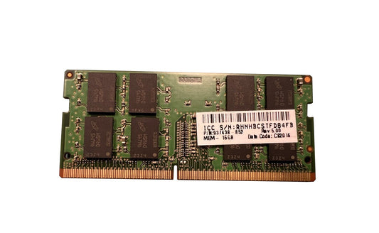 HP 16GB 2666MHz DDR4 PC4-21300 Non-ECC CL19 260-Pin SoDimm 1.2V Dual Rank x8 Memory Module - 937438-852