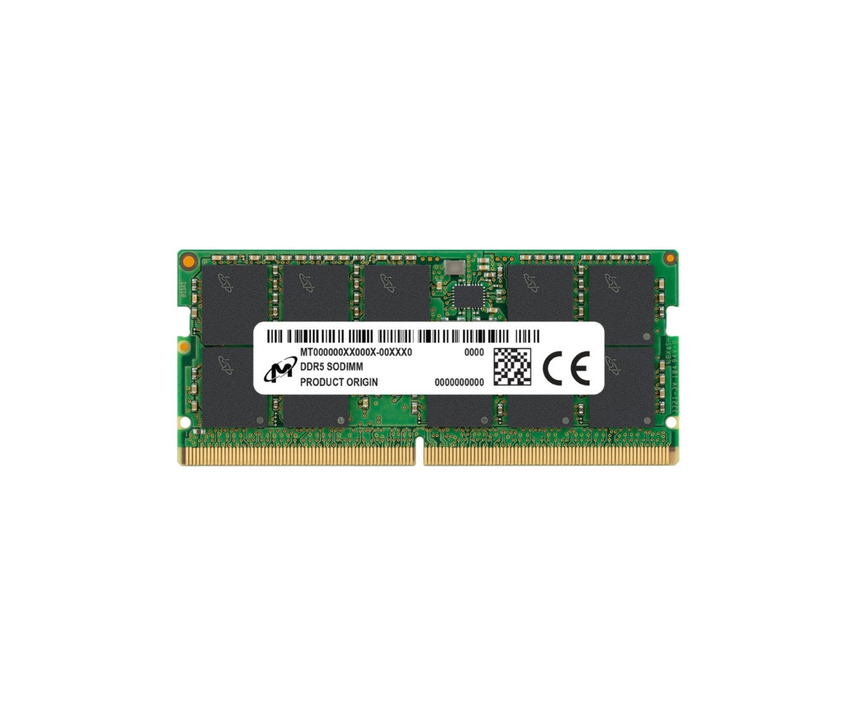 Micron 8GB 5600MHz DDR5 PC5-44800 Non-ECC CL46 262-Pin SoDimm 1.1V Single Rank x16 Memory Module - MTC4C10163S1SC56BD1