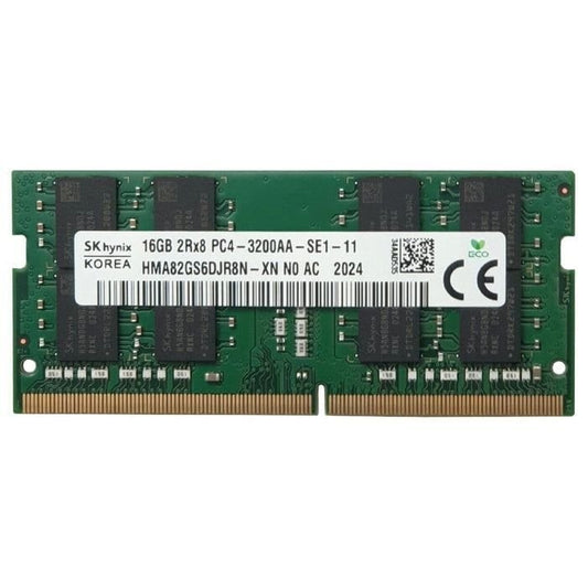 Hynix 16GB PC4-25600 DDR4-3200MHz non-ECC Unbuffered CL22 260-Pin SoDimm 1.2V Dual Rank Memory Module - HMA82GS6DJR8N-XN