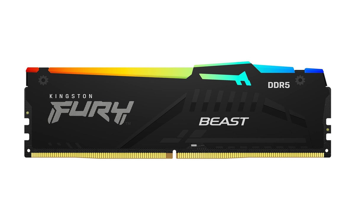 Kingston Fury Beast RGB 32GB (2x16GB) 5200MHz DDR5 PC5-41600 Non-ECC CL40 288-Pin DIMM 1.25V Single Rank x8 Memory Module - KF552C40BBAK2-32