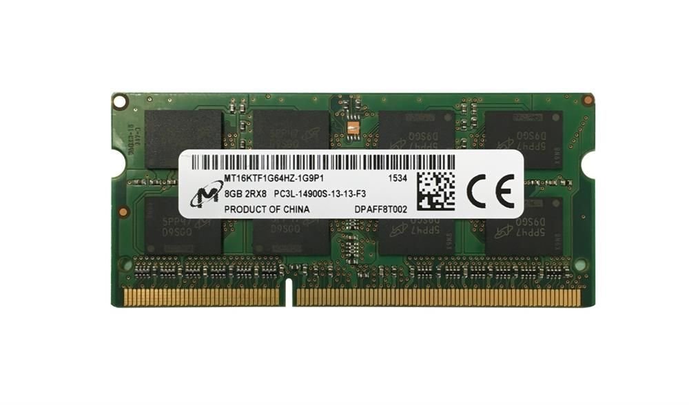 Micron 8GB 1866MHz DDR3 PC3-14900 Non-ECC CL13 204-Pin SoDimm 1.35V Dual Rank x8 Memory Module - MT16KTF1G64HZ-1G9P1