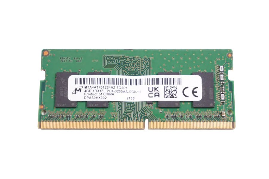 Micron 4GB 3200MHz DDR4 PC4-25600 Non ECC CL22 260-Pin SoDimm 1.2V Single Rank x8 Memory Module - MTA4ATF51264HZ-3G2R1