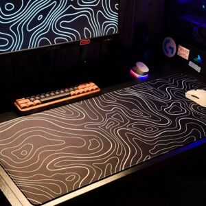 Black Topography Speed Surface Mouse Pad